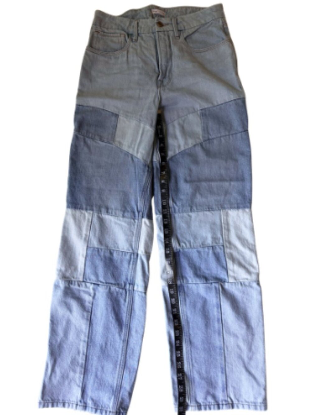 Good American 90s Patchwork High-Waisted Straight Leg Jeans